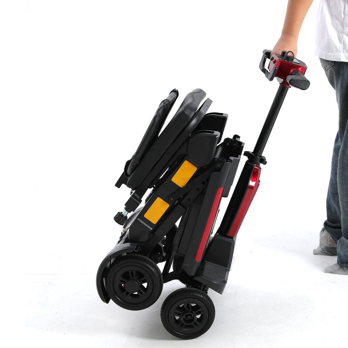 Ecomobi MS02F-Ultra Automatisch faltbarer Elektroroller für Senioren – 24 km Reichweite | 150 kg Tragfähigkeit | Flugtauglich