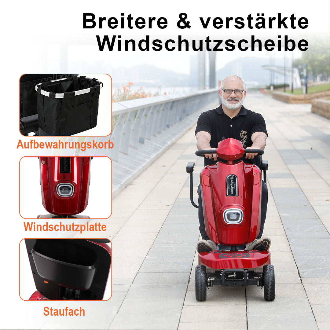 Ecomobi MS02 Plus Schwerlast-Elektromobil für Senioren – Bis zu 48 km Reichweite, 204 kg Tragfähigkeit