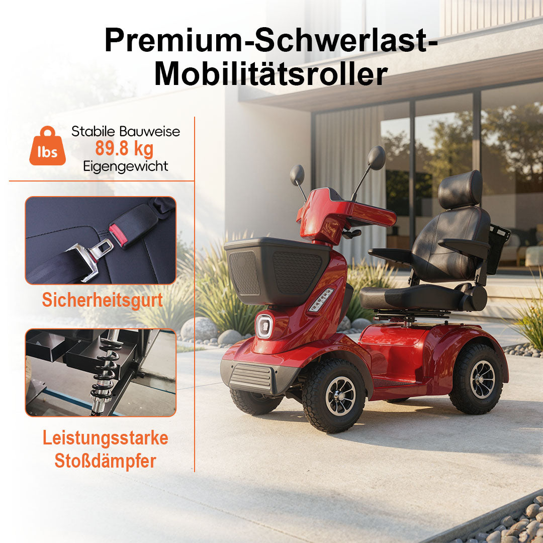 Ecomobi MS02 MAX Schwerlast-Elektromobil für Senioren – 51 km Reichweite | 227 kg Tragfähigkeit