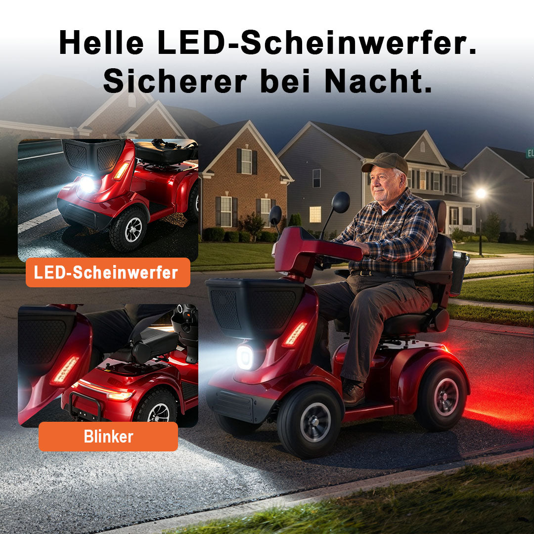 Ecomobi MS02 MAX Schwerlast-Elektromobil für Senioren – 51 km Reichweite | 227 kg Tragfähigkeit