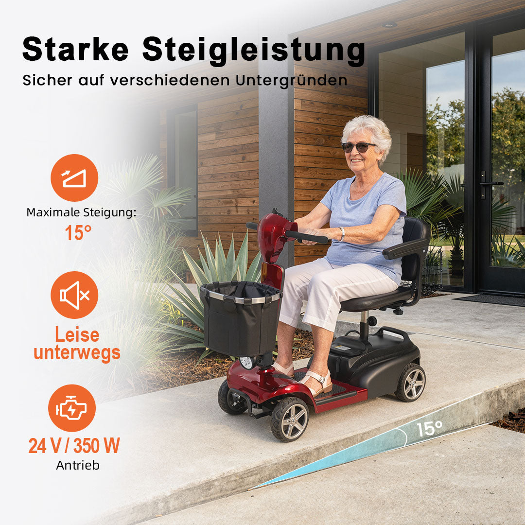 Ecomobi MS02 4-Rad Elektromobil für Senioren – Leicht & kompakt, bis zu 24 km Reichweite