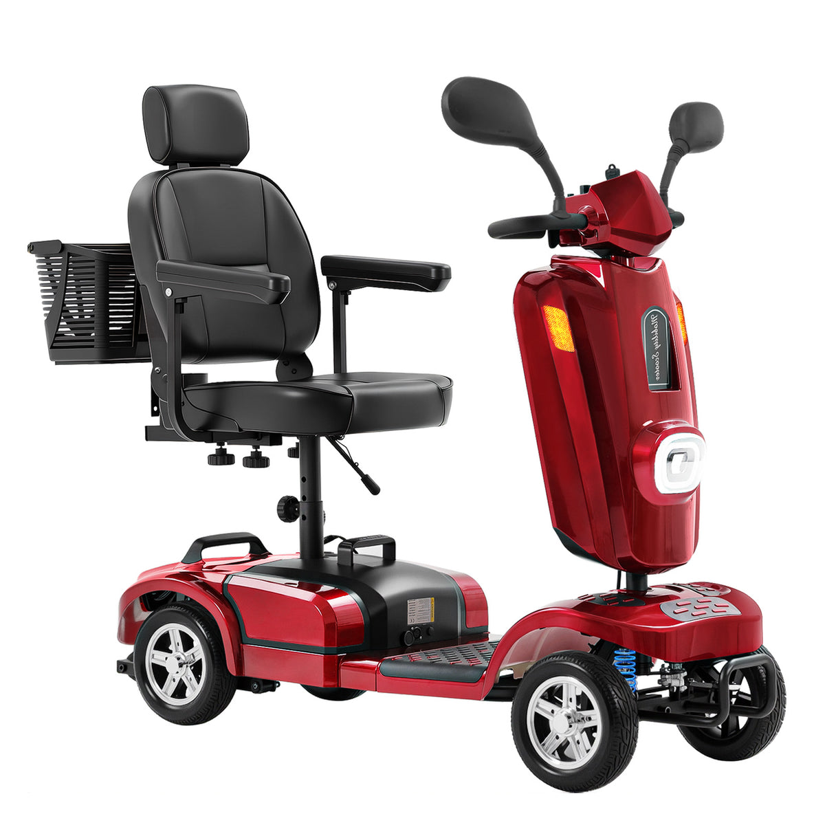 Ecomobi MS02 Plus Schwerlast-Elektromobil für Senioren – Bis zu 48 km Reichweite, 204 kg Tragfähigkeit