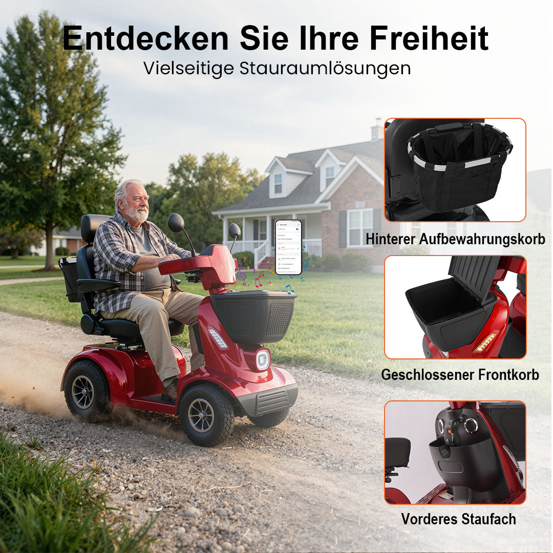 Ecomobi MS02 MAX Schwerlast-Elektromobil für Senioren – 51 km Reichweite | 227 kg Tragfähigkeit