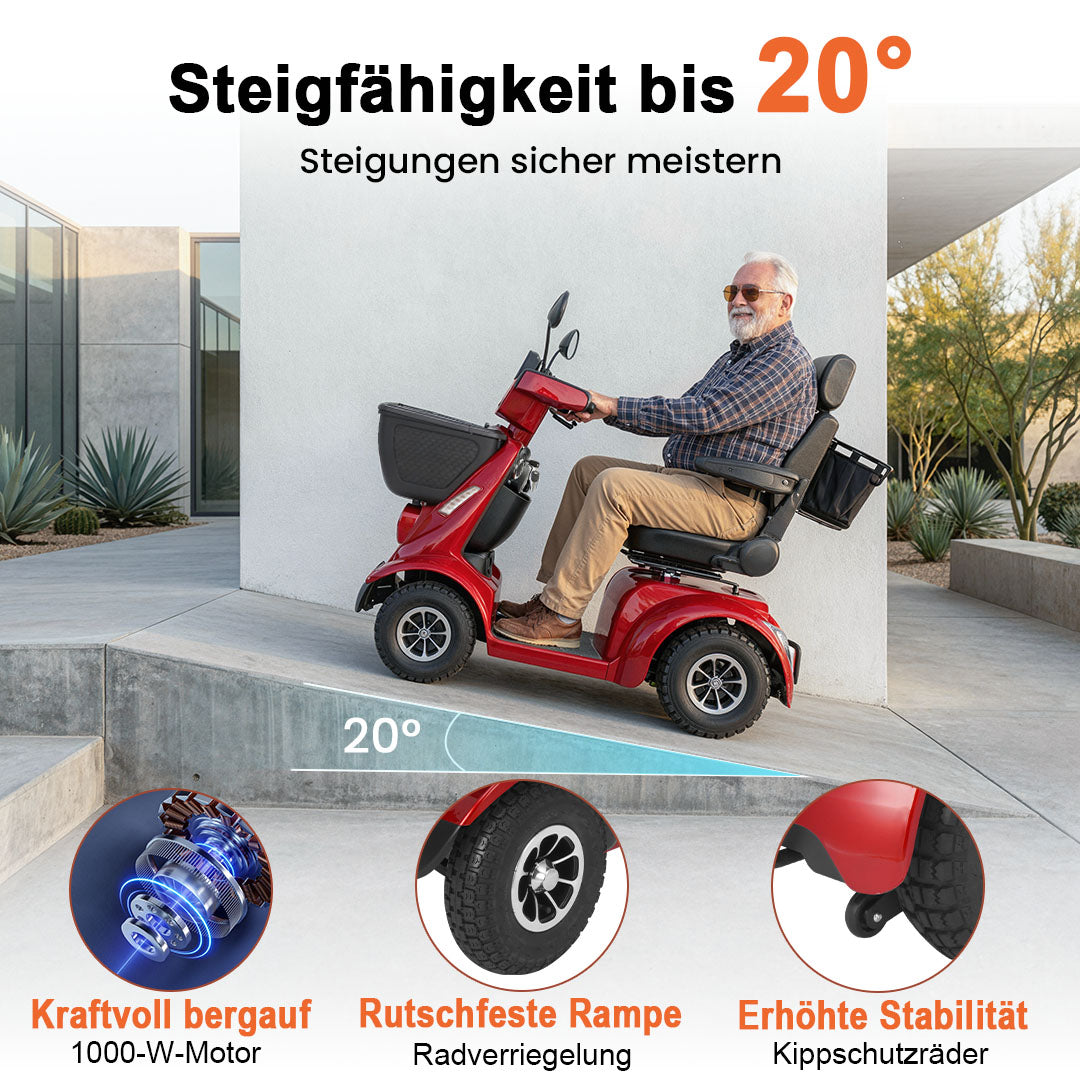 Ecomobi MS02 MAX Schwerlast-Elektromobil für Senioren – 51 km Reichweite | 227 kg Tragfähigkeit