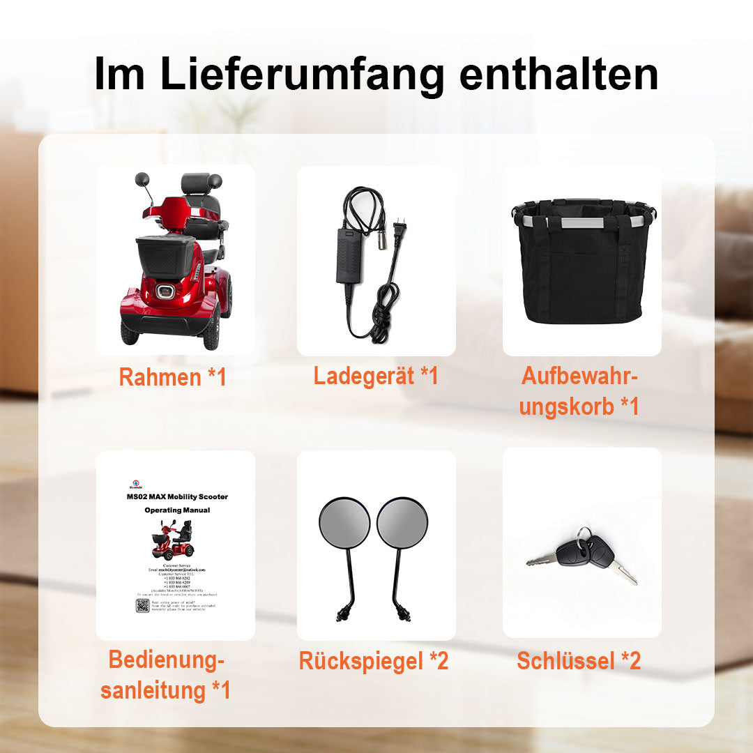 Ecomobi MS02 MAX Schwerlast-Elektromobil für Senioren – 51 km Reichweite | 227 kg Tragfähigkeit