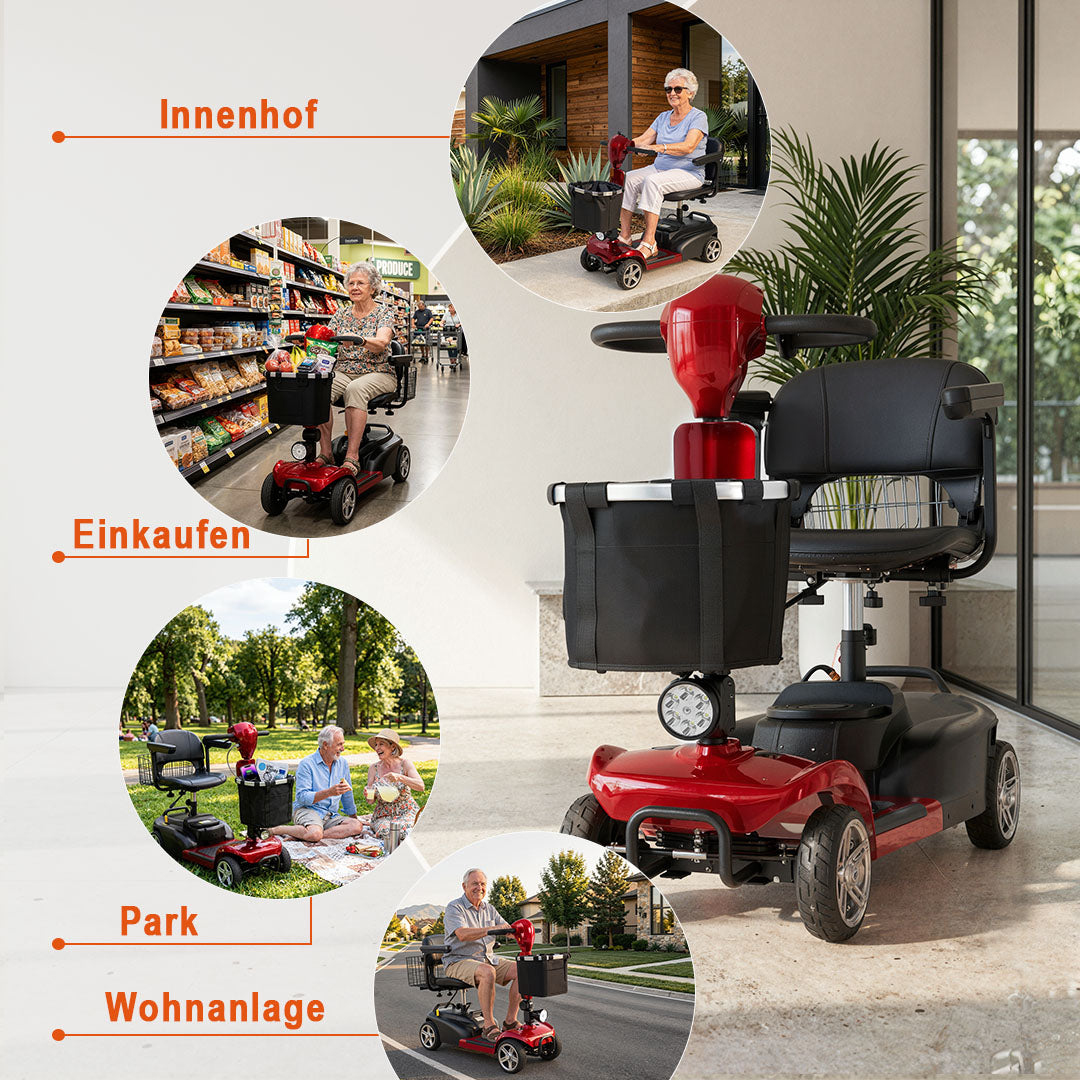 Ecomobi MS02 4-Rad Elektromobil für Senioren – Leicht & kompakt, bis zu 24 km Reichweite